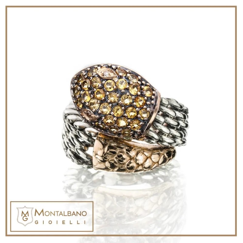 Anello medievale serpente giallo | Gioielli De Nobili
